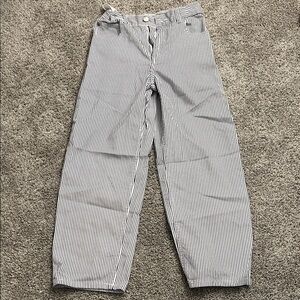 Zara Black & White Striped High-Waist Pants